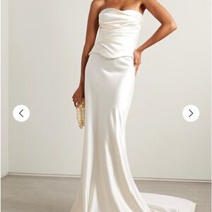 Danielle Frankel Dree wool and silk-blend charmeuse maxi skirt